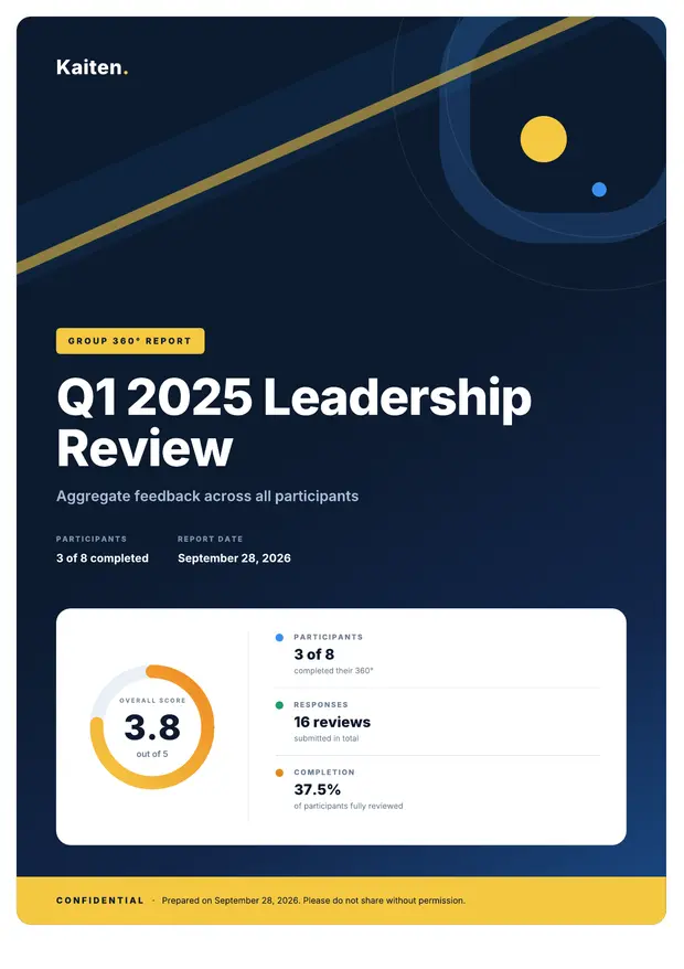 Group 360° report cover with cohort completion
