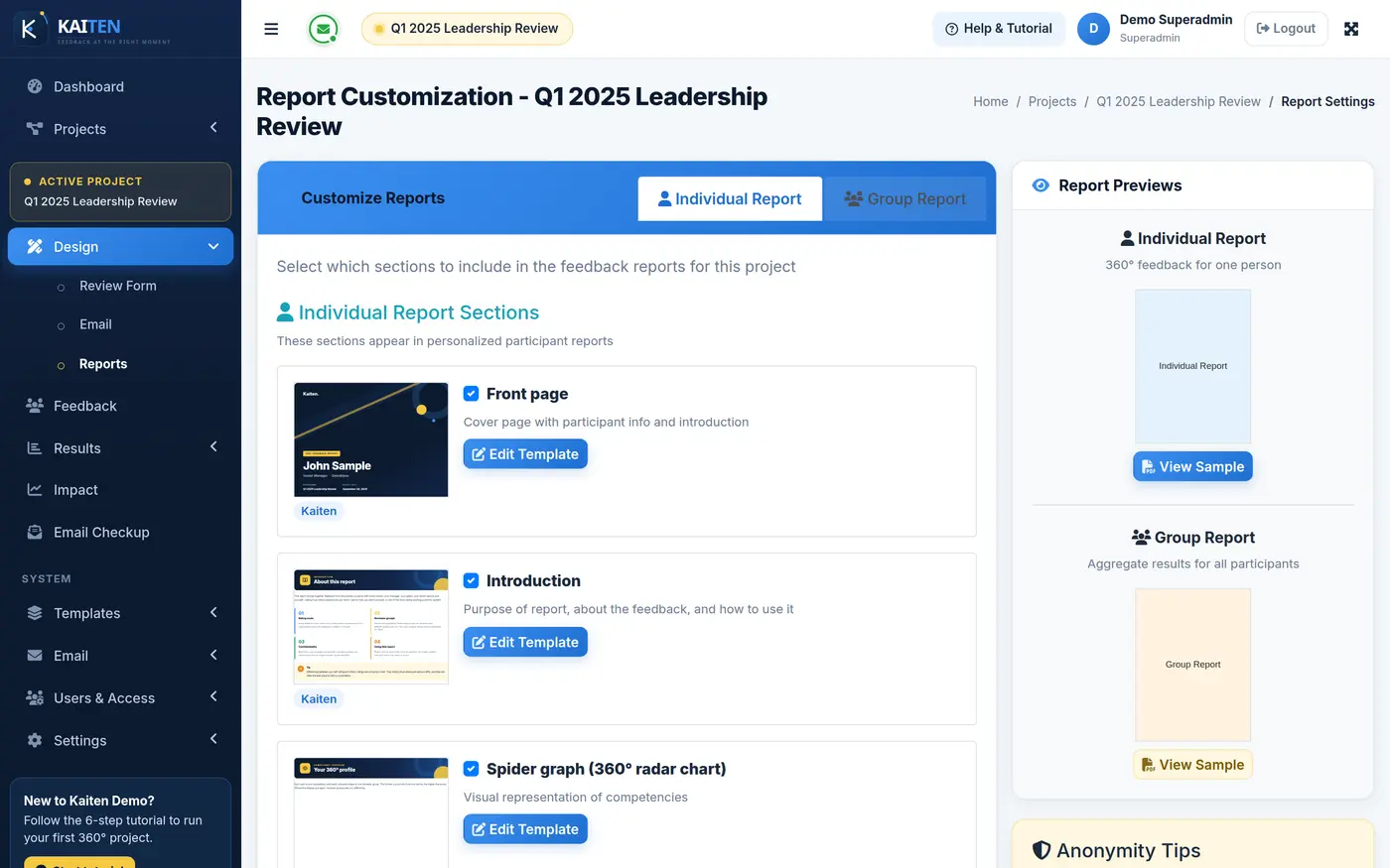 Report templates